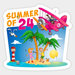 The summer of 2024 - funny and colourful illustration Sticker